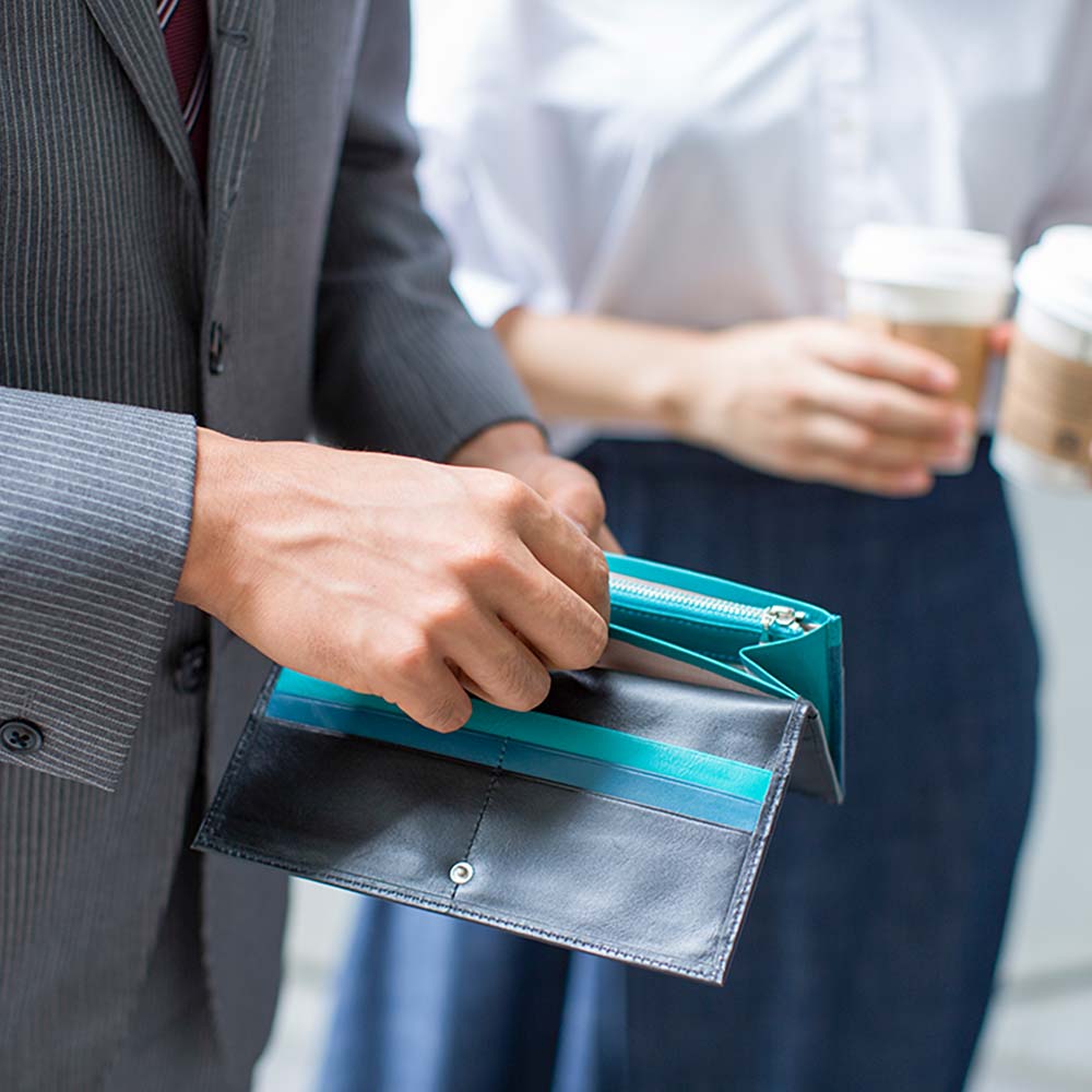 フラップバイカラー長財布（シングルホック） 画像 9