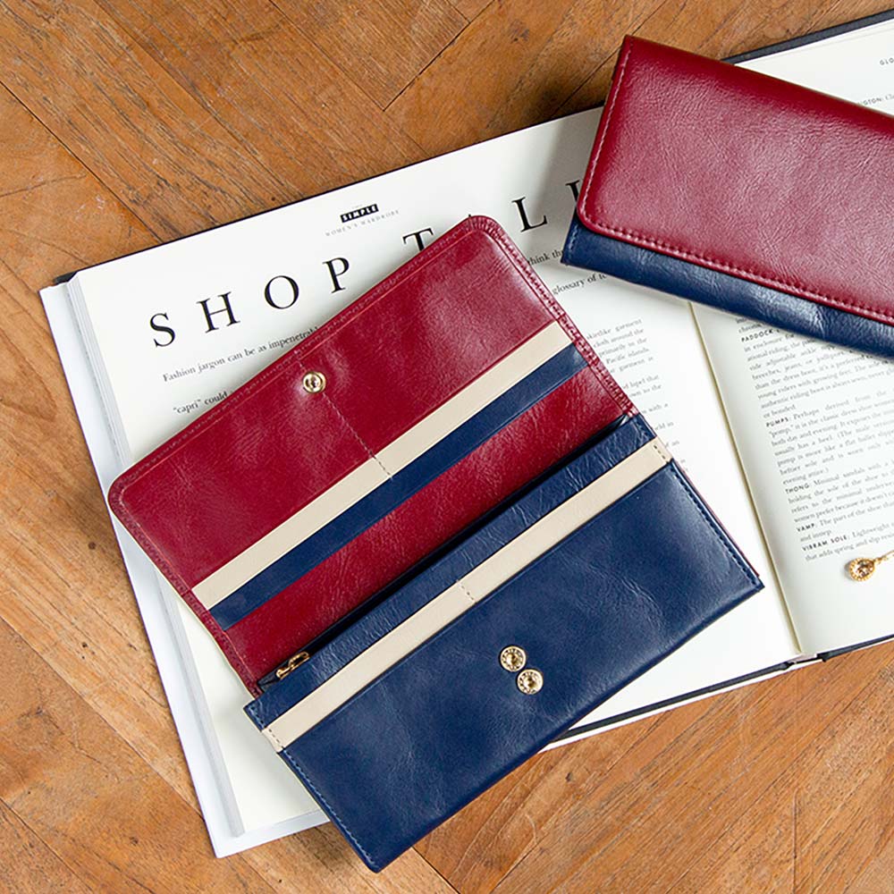 フラップバイカラー長財布（ダブルホック） 画像 8