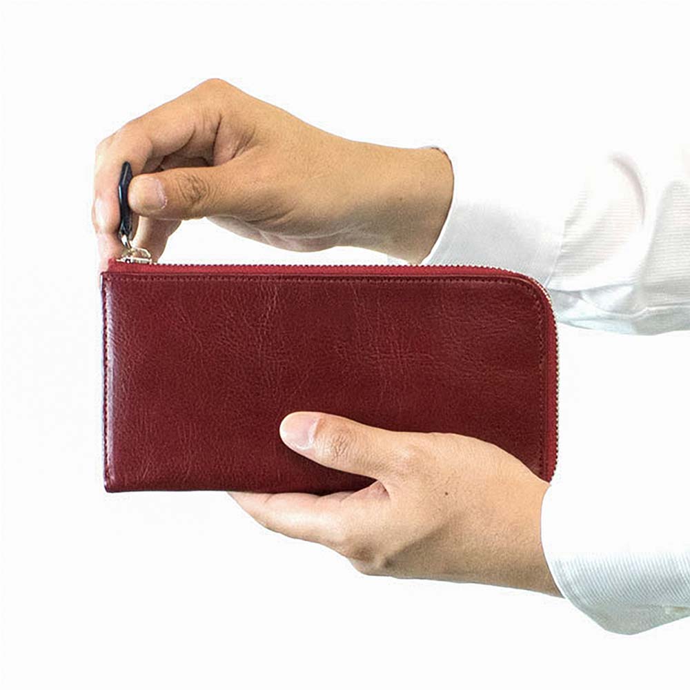 Ｌファスナー長財布 - ワンアクションでスムーズに開閉できるスリムなL字ファスナー。高級本革を用いて一つひとつハンドメイドで製作した本革製品のレザーウォレットは、プレゼントやギフトに最適です。