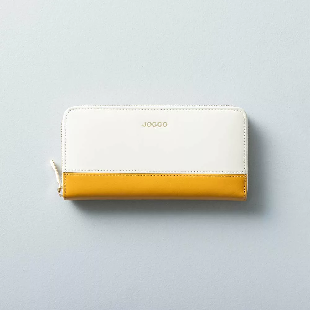 シンプルラウンド長財布（バイカラー） | オーダーメイド革製品「JOGGO」