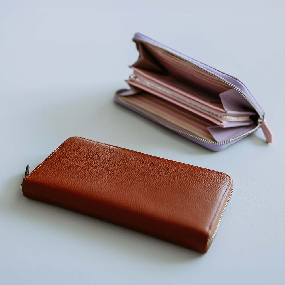 シンプルラウンド長財布（エンボス）