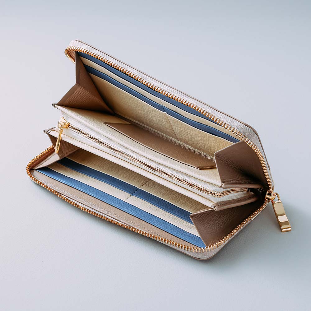 シンプルラウンドバイカラー長財布（エンボス） 画像 5