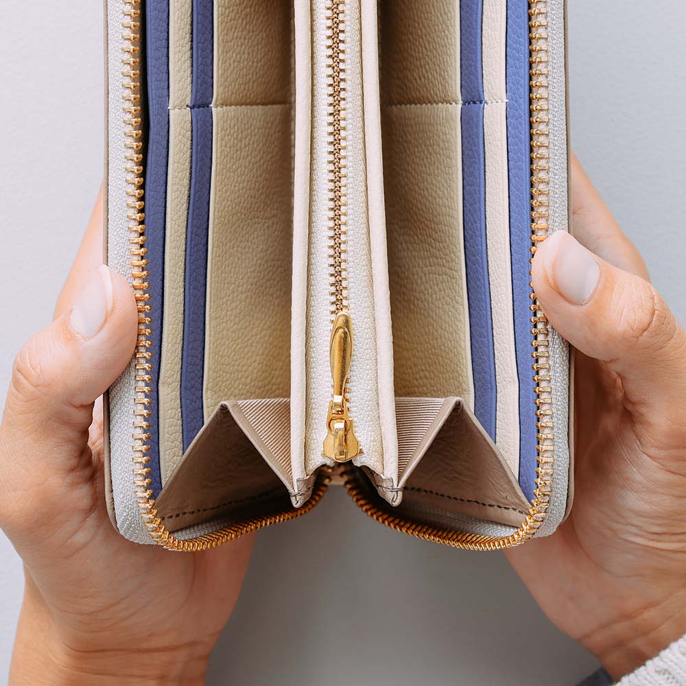 シンプルラウンドバイカラー長財布（エンボス） 画像 7