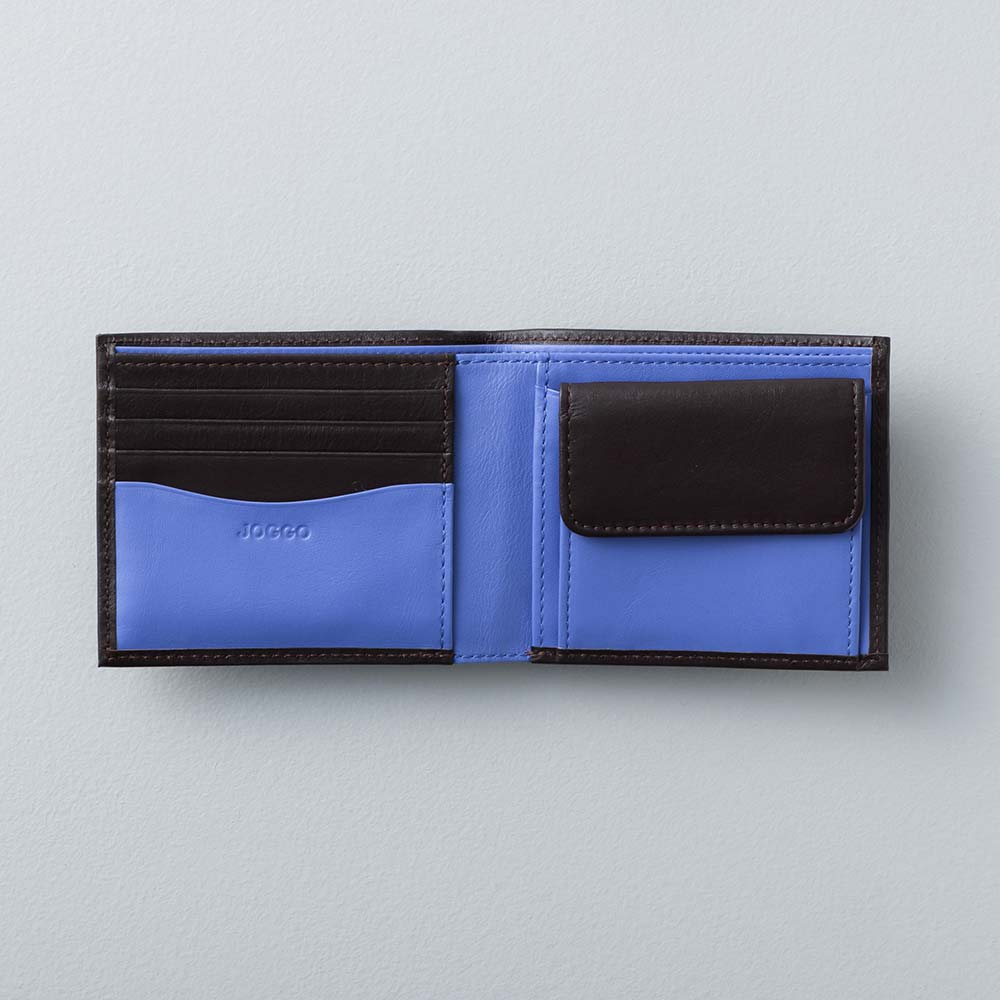 ２つ折り財布（小銭入れ付き） - 使用カラー：ピュアブラック・モーニングブルー