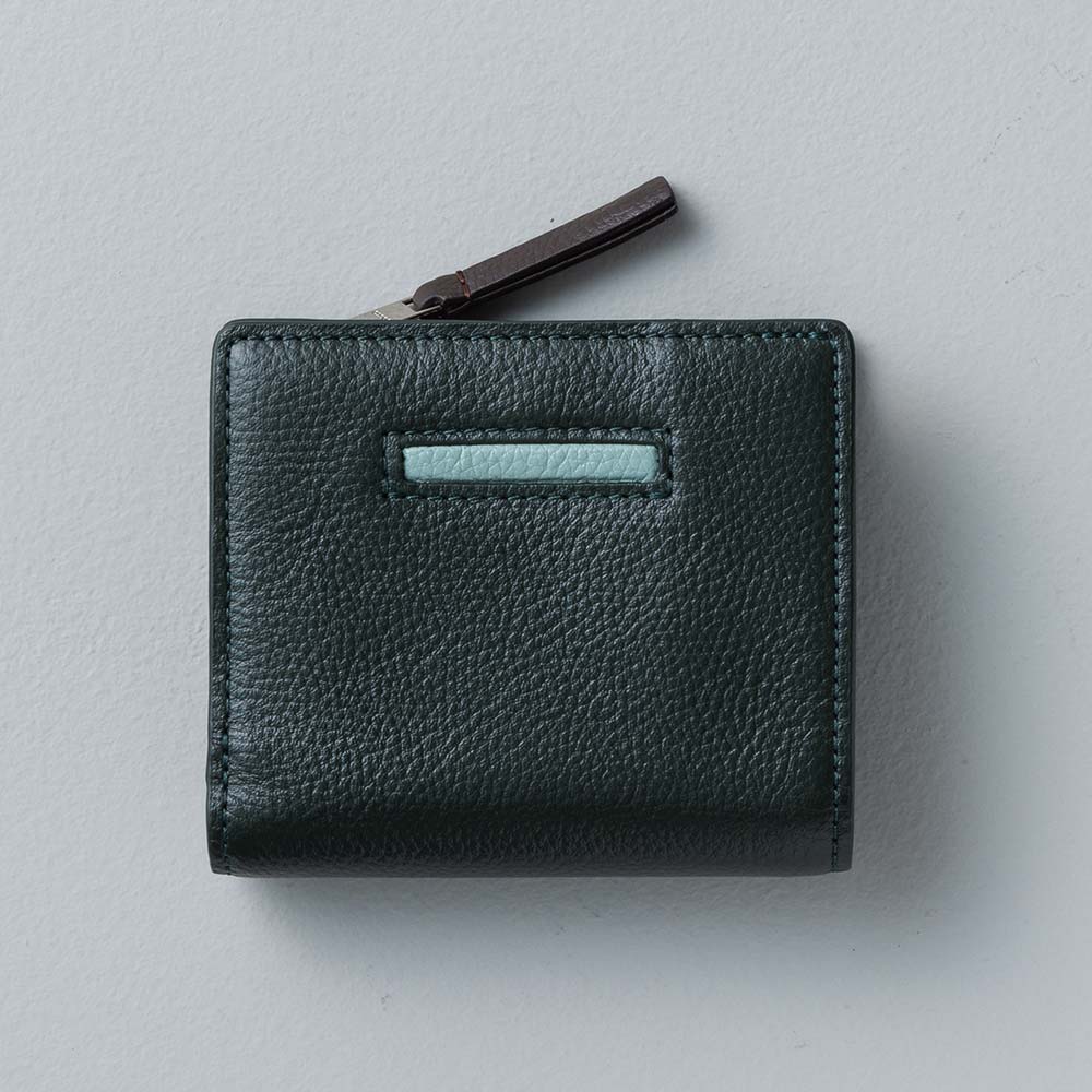 ２つ折りコンパクトウォレット - 使用カラー：フォレストグリーン・セージグリーン・エスプレッソブラウン