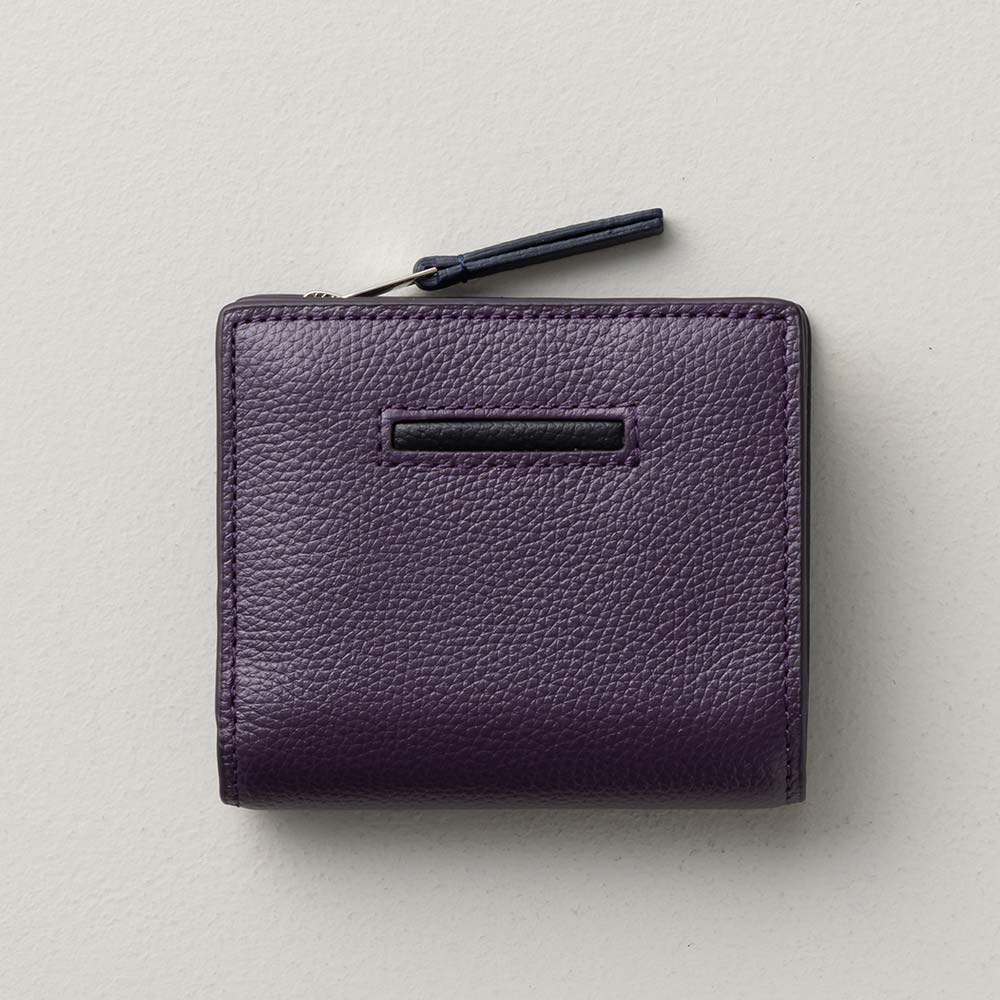 ２つ折りコンパクトウォレット - 使用カラー：ロイヤルパープル・ピュアブラック・ミッドナイトネイビー