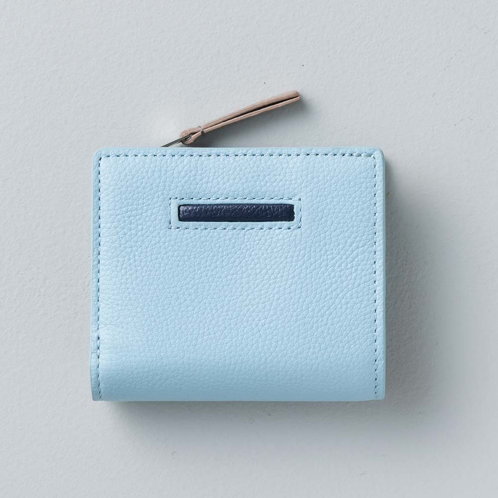 ２つ折りコンパクトウォレット - 使用カラー：シャーベットブルー・ミッドナイトネイビー・グレージュ