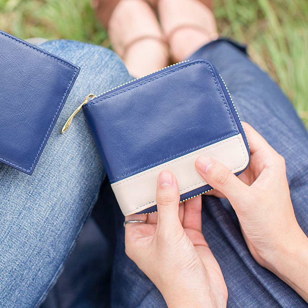 ラウンド２つ折り財布（バイカラー） 画像 6