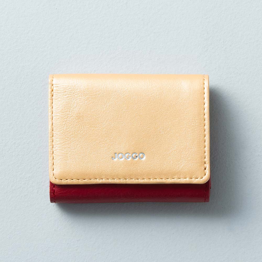 ３つ折りミニ財布 - 使用カラー：フルムーンゴールド・ブライトレッド