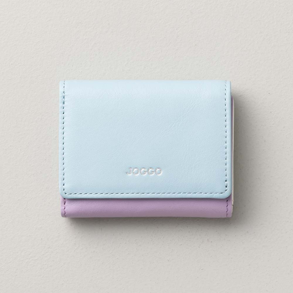 ３つ折りミニ財布 - 使用カラー：シャーベットブルー・アジサイドロップ