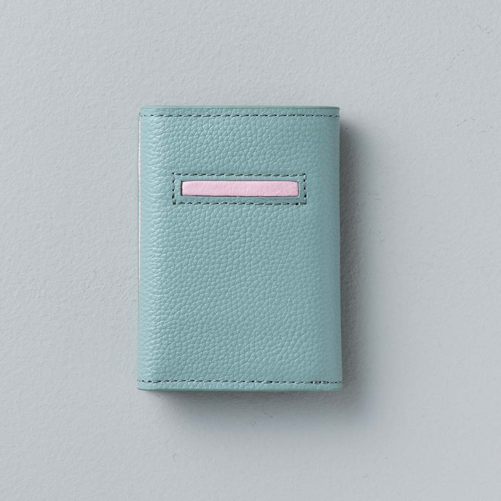 ミニマムウォレット - 使用カラー：セージグリーン・サクラブルーム