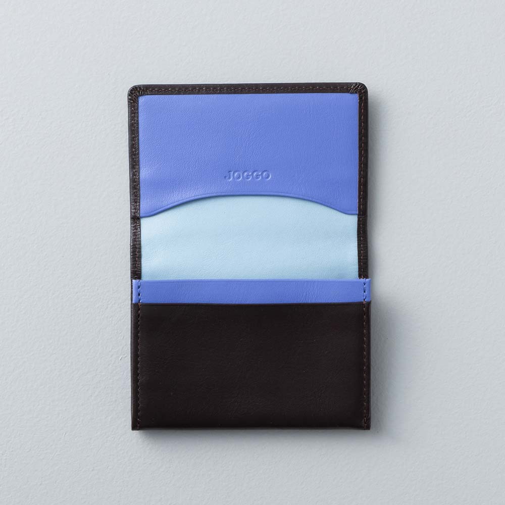 シンプル名刺入れ - 使用カラー：エスプレッソブラウン×モーニングブルー×シャーベットブルー