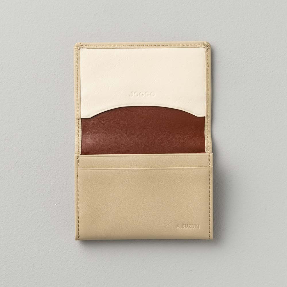 シンプル名刺入れ - 使用カラー：ナチュラルベージュ×アイボリーホワイト×マロンブラウン