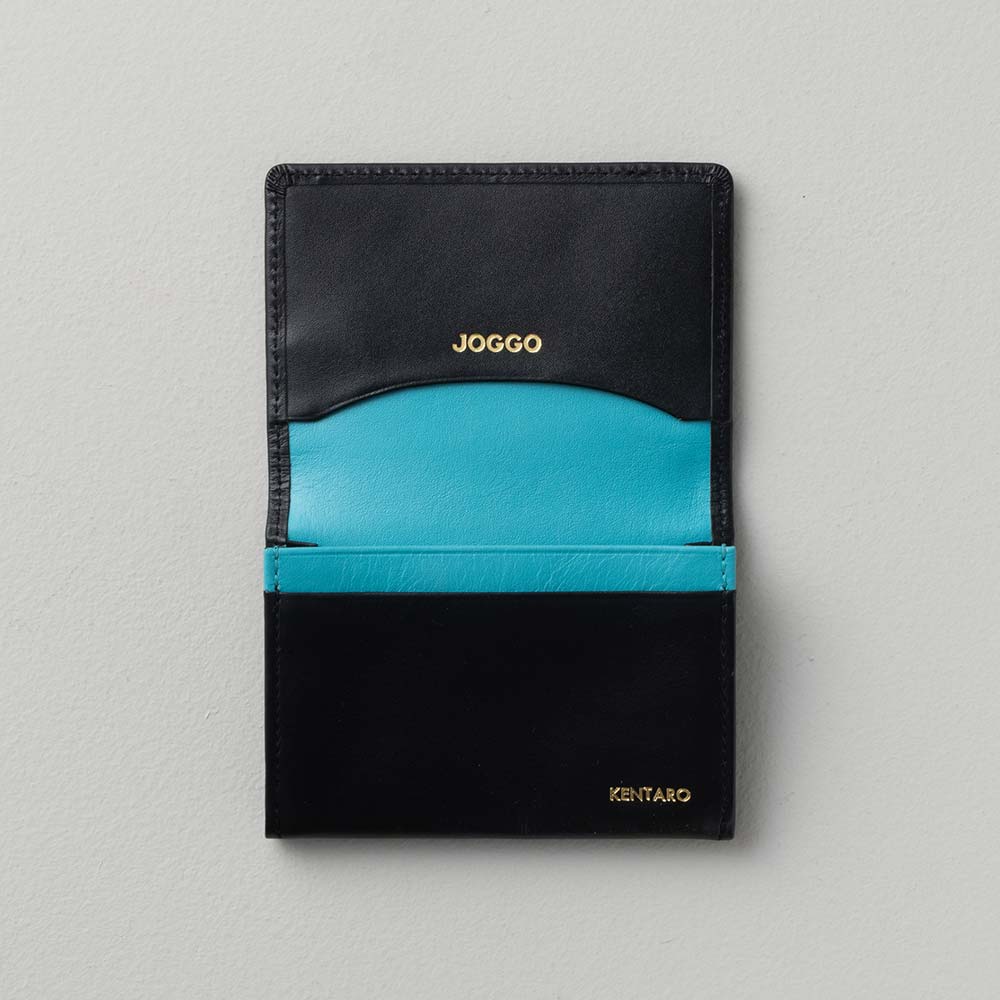 シンプル名刺入れ - 使用カラー:ピュアブラック×ターコイズブルー