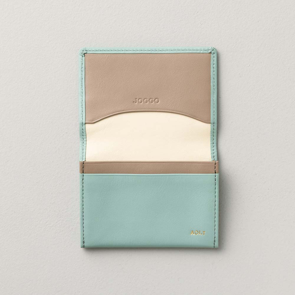 シンプル名刺入れ - 使用カラー:セージグリーン×グレージュ×アイボリーホワイト