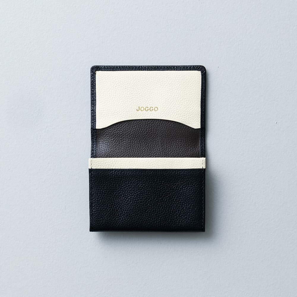 シンプル名刺入れ（エンボス） - 使用カラー：ピュアブラック×アイボリーホワイト