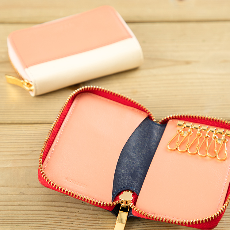 ラウンドキーケース バイカラー オーダーメイド革製品 Joggo