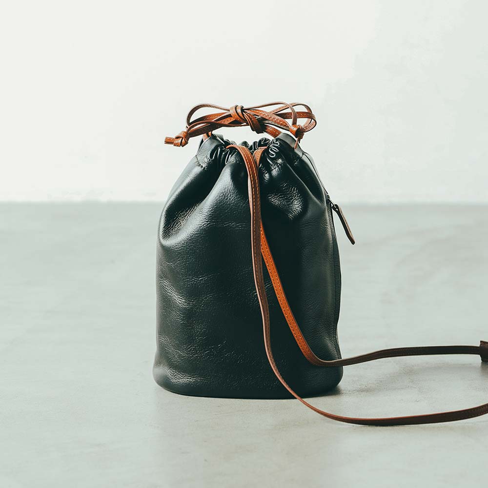 レザー巾着バッグ 画像 3