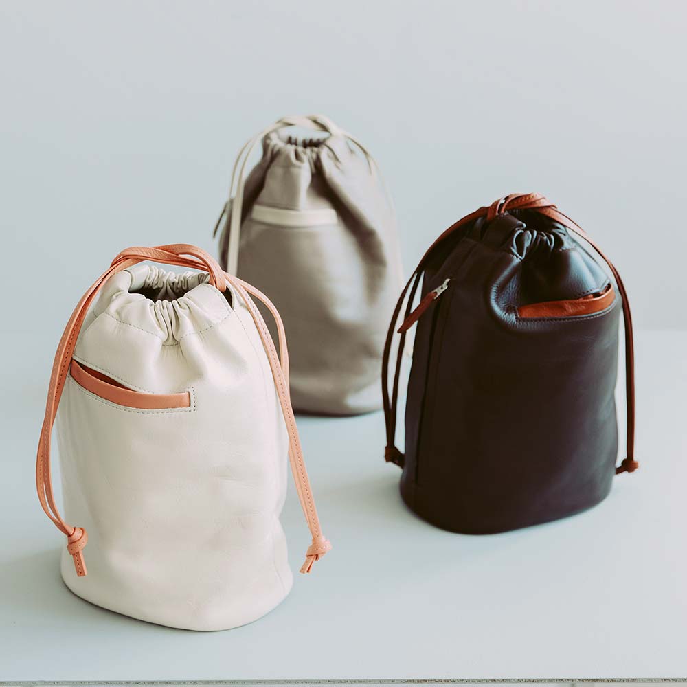 レザー巾着バッグ | オーダーメイド革製品「JOGGO」