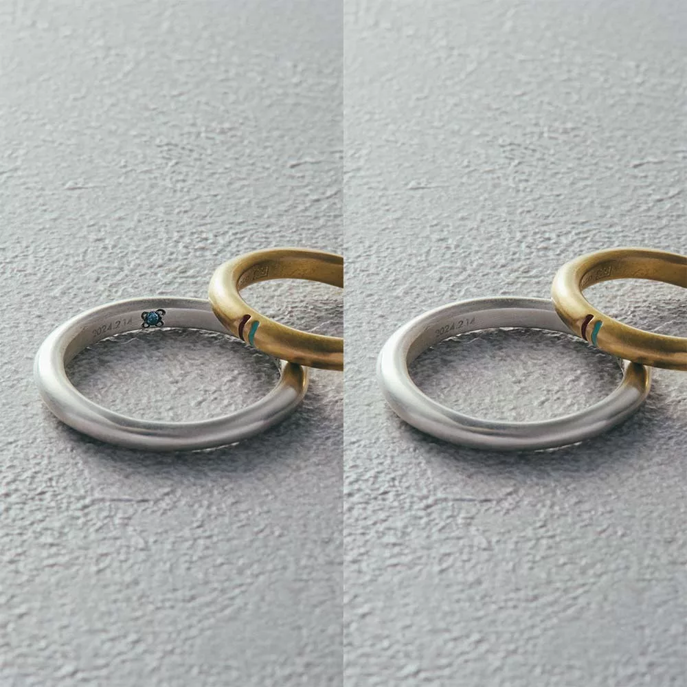 【フィリ】ライン＆インナーストーンリング 3mm - リングの内側に天然石が入るものと入らないものをお選び頂けます。(こちらは天然石が入るタイプの商品ページです。天然石が入らないタイプは別の商品ページになります)