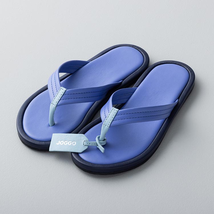 レザートングサンダルＬＬ（28-30cm） - 【使用カラー】モーニングブルー × シャーベットブルー × ミッドナイトネイビー