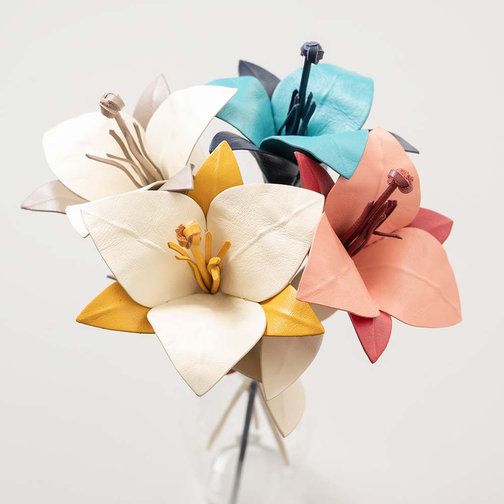 革の一輪花（ユリ） 画像 7