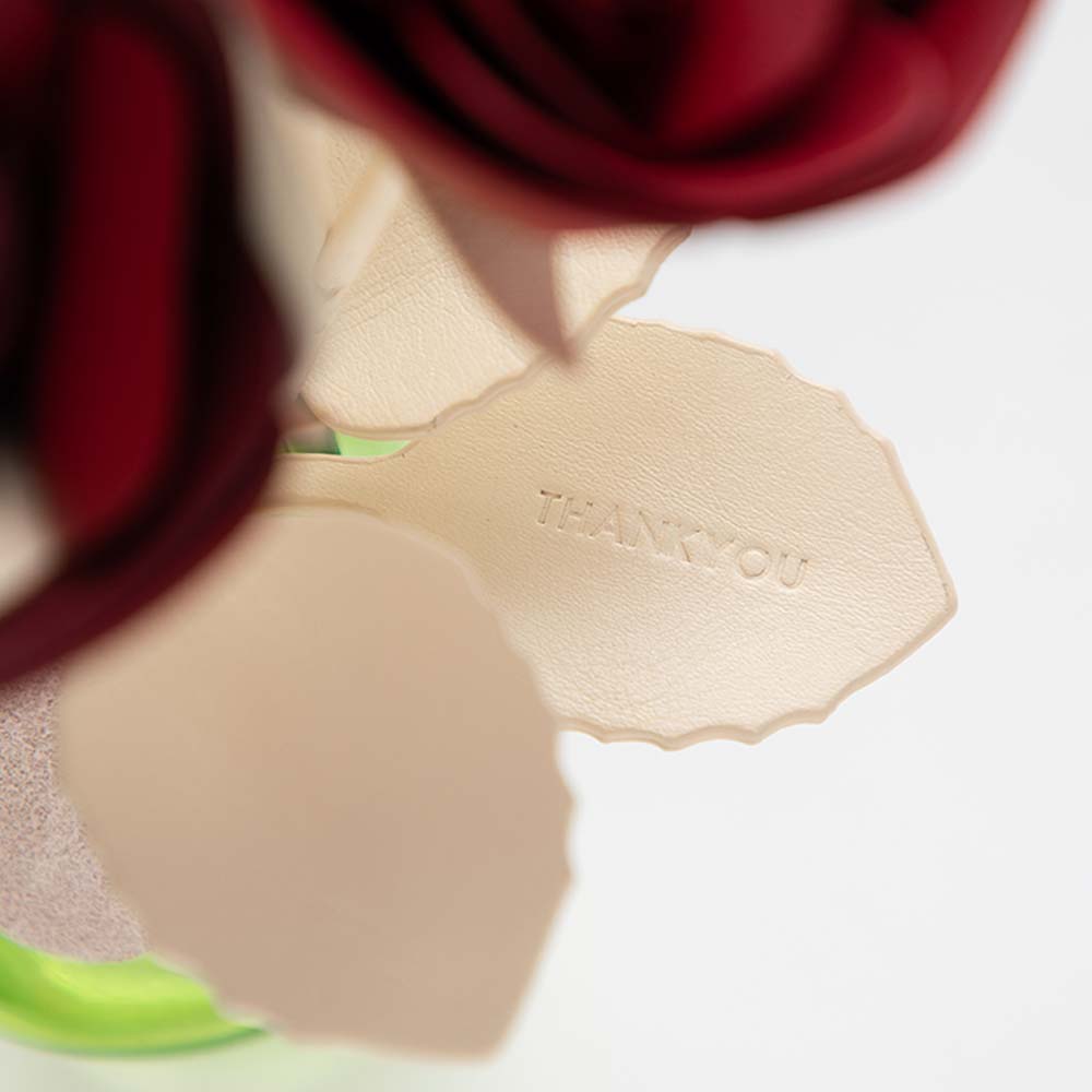 革のブーケ（バラ）３本 画像 3