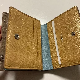 内側は期間限定色のフルムーンゴールドとシャーベットブルーを選択。光を当てるとキラキラ光って綺麗。